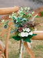 Wedding Decorative Chair Back Flower Eucalyptus Double Petal Daisy Flower