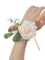 Bridesmaids Wrist Flower Champagne Green Lleaf Hand Flower Men Corsage Clothing Accessories, CG61464