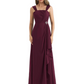 Square Neck Mother of the Bride Dress Floor-Length Chiffon Gown with Ruched Bodice