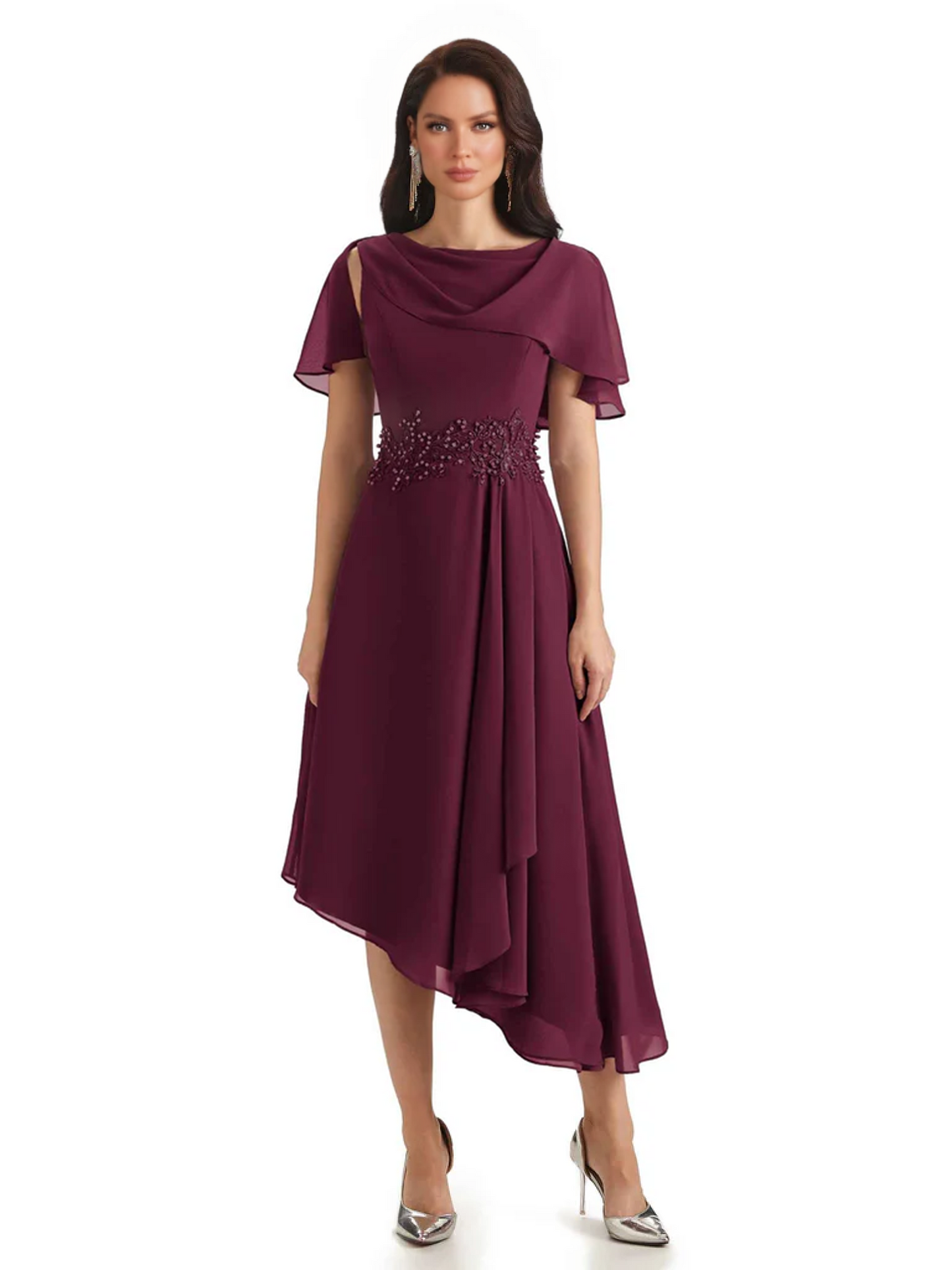 Elegant Tea-length Gown Trending 2026 Styles with Asymmetric Hem