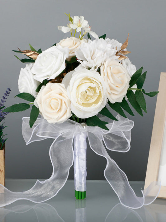 Wedding Flower For The Groom And Bride, Simulated Rose Wedding Bouquet