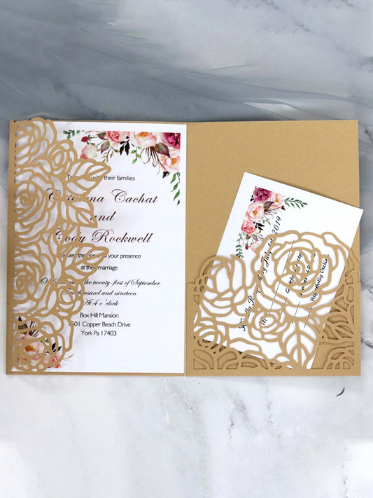Wedding Greeting Card,Valentine's Day Rose Invitation Letter