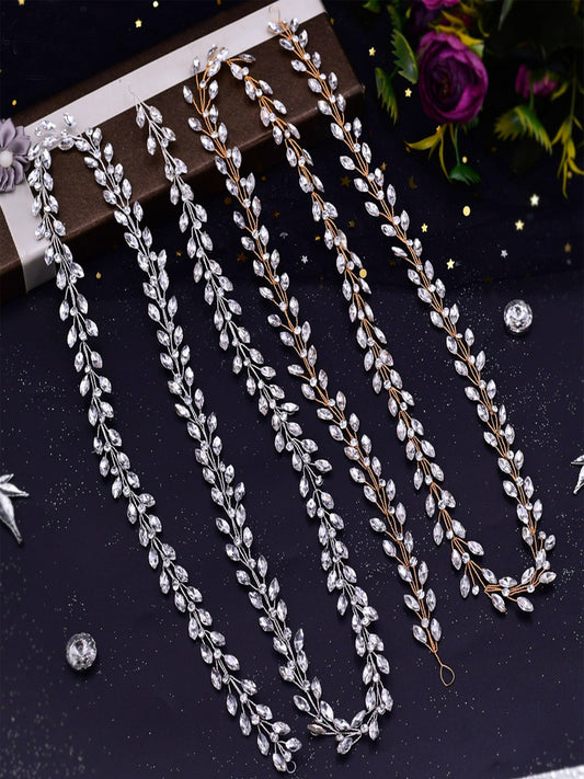 Sparkly Handmade Rhinestone Long Chain Judgment Headwear Extended Hair Band