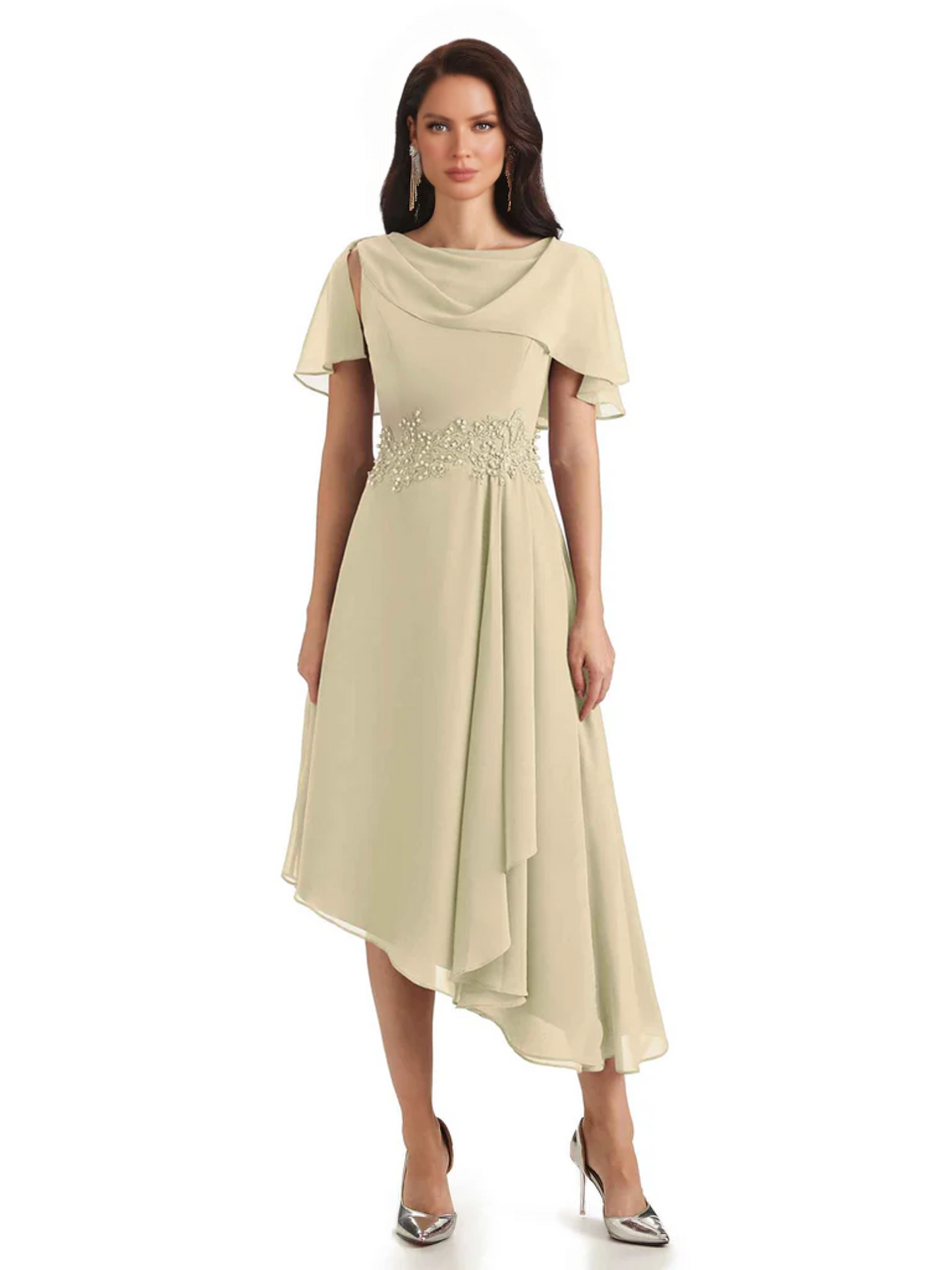 Elegant Tea-length Gown Trending 2026 Styles with Asymmetric Hem