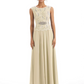 Mother of the Bride Dress Floor-Length Chiffon Gown with Embroidered Lace Bodice