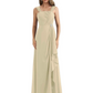 Square Neck Mother of the Bride Dress Floor-Length Chiffon Gown with Ruched Bodice