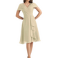 Mother of the Bride Dress Knee-Length V-Neck Chiffon Gown with Ruched Bodice