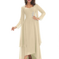 Elegant Asymmetric Neck Long A-Line Chiffon Mother of the Brides Dresses Mom Outfit