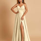 Champagne Mismatched Sexy Silky Satin Mermaid Long Bridesmaid Dresses Online