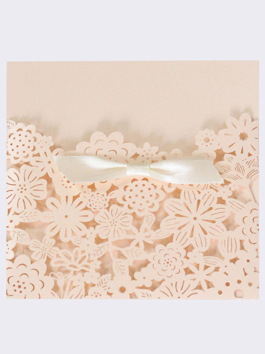 Small Flower Wedding Greeting Card, Hollow Out Invitation Letter
