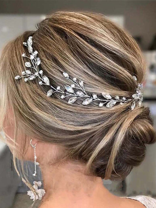 Glamorous Silver Rhinestone Wedding Crystal Hair Vine - Bridal Hair Accessory for Women and Girls