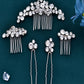 Sparkly Rhinestone Hair Accessories Hairpin Handmade Hair Comb Headwear Set