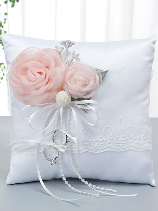 New Arrival Creative and Unique Portable Simulation Flower Decoration Wedding Ring Pillow