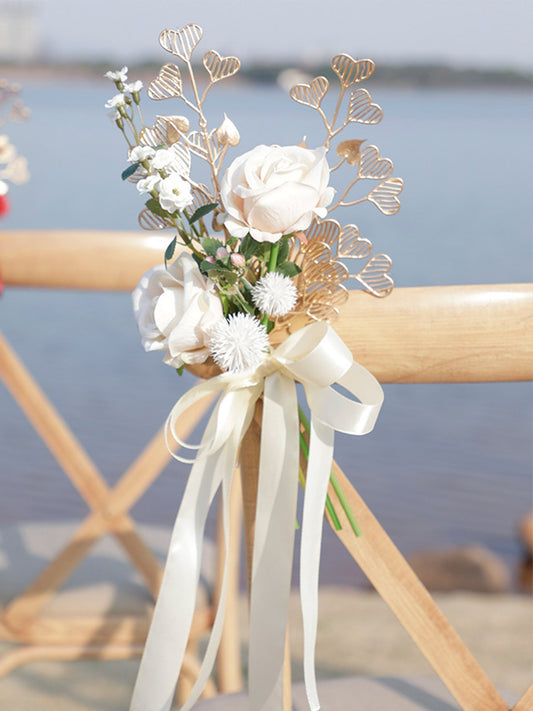 Western-style Outdoor Wedding Chair Back Flower Banquet Chair Decoration Flowers
