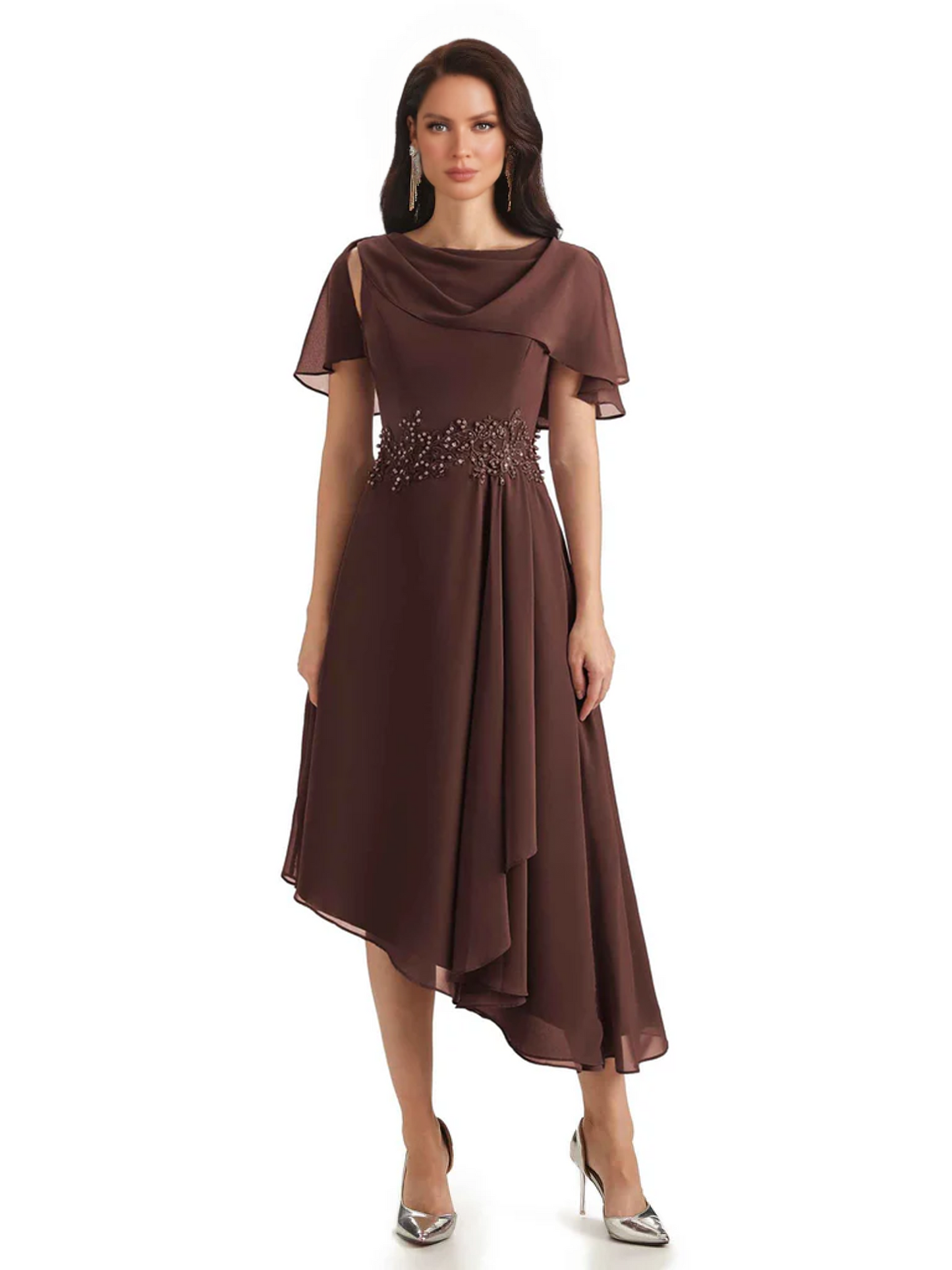 Elegant Tea-length Gown Trending 2026 Styles with Asymmetric Hem