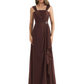 Square Neck Mother of the Bride Dress Floor-Length Chiffon Gown with Ruched Bodice