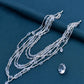 Sparkly Crystal Shoulder Chain with Detachable Layered Tassels