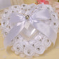 White Wedding Ring Pillow For Bride And Groom, Lace Ring Pillow Holder