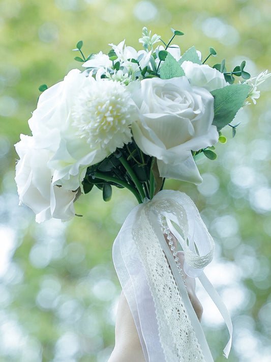 Wedding Flower For The Groom And Bride, Simulated Rose Wedding Bouquet