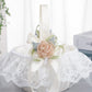 Pearl Bow Flower Decoration Lace Flower Basket Wedding Flower Portable Flower Basket