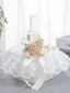 Pearl Bow Flower Decoration Lace Flower Basket Wedding Flower Portable Flower Basket