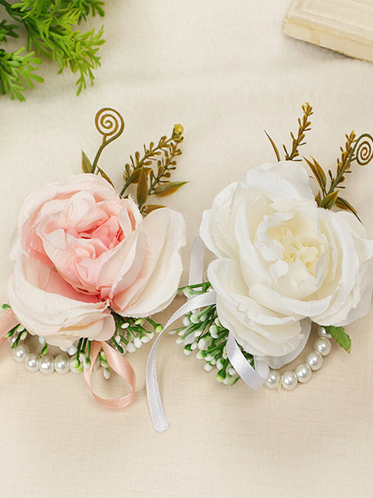 Wedding Pearl Bracelet Bride Wrist Flower Wedding Bridesmaid Sister Group Decorations Wrist Flower