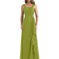Square Neck Mother of the Bride Dress Floor-Length Chiffon Gown with Ruched Bodice