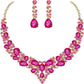 Bridal Crystal Teardrop Jewelry Set | Necklace and Earrings for Women's Wedding
