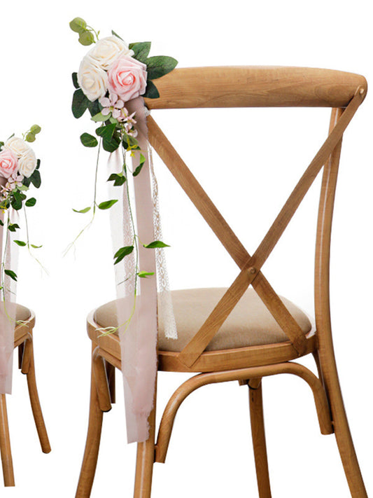 New Artificial Flower Hotel Decoration Outdoor Wedding Chair Back Flower