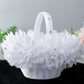 Bride And Bridesmaid Flower Basket Portable White Petals Simple Flower Basket, HL-5726
