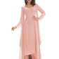Elegant Asymmetric Neck Long A-Line Chiffon Mother of the Brides Dresses Mom Outfit