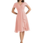 Mother of the Bride Dress Knee-Length V-Neck Chiffon Gown with Ruched Bodice