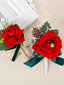 New Creative Style Christmas Wedding Boutonniere Red Flower Christmas Decoration Men Boutonniere