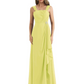 Square Neck Mother of the Bride Dress Floor-Length Chiffon Gown with Ruched Bodice