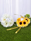 Sunflower Flower Accessory Wedding Ring Pillow For Bride and Groom