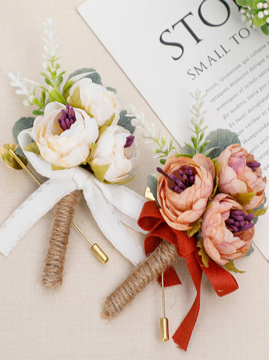 New Style Wedding Boutonniere Groomsmen Brooch