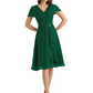 Mother of the Bride Dress Knee-Length V-Neck Chiffon Gown with Ruched Bodice