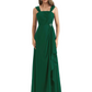 Square Neck Mother of the Bride Dress Floor-Length Chiffon Gown with Ruched Bodice