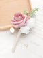 New Wedding Men Boutonniere Groomsman Brooch Flowers Green Leaves