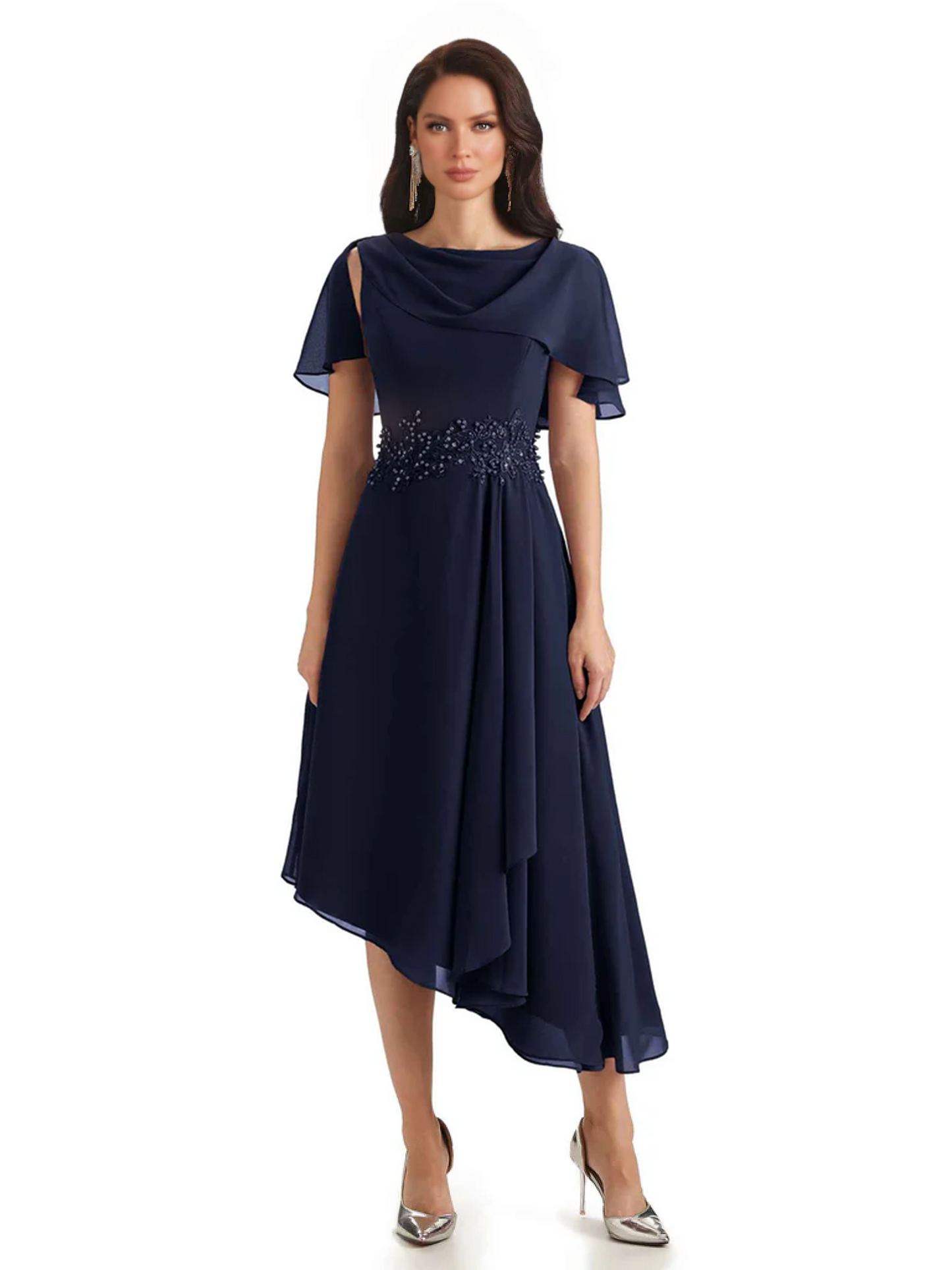 Elegant Tea-length Gown Trending 2026 Styles with Asymmetric Hem