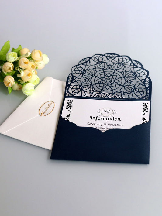 Hot Selling European Wedding Greeting Card, Hollow Out Holiday Invitation Letter