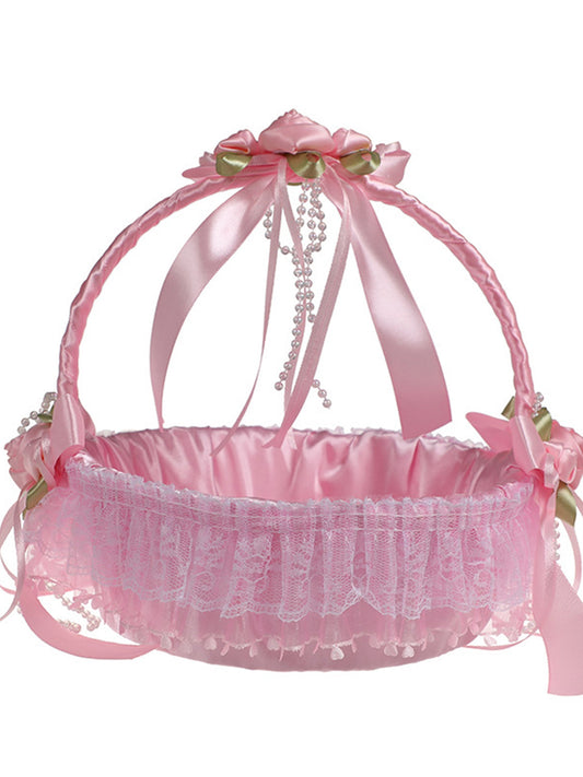 Creative Wedding Bride Flower Basket Wedding Flower Girl Bridesmaid Scattered Flower Basket, HL-5658