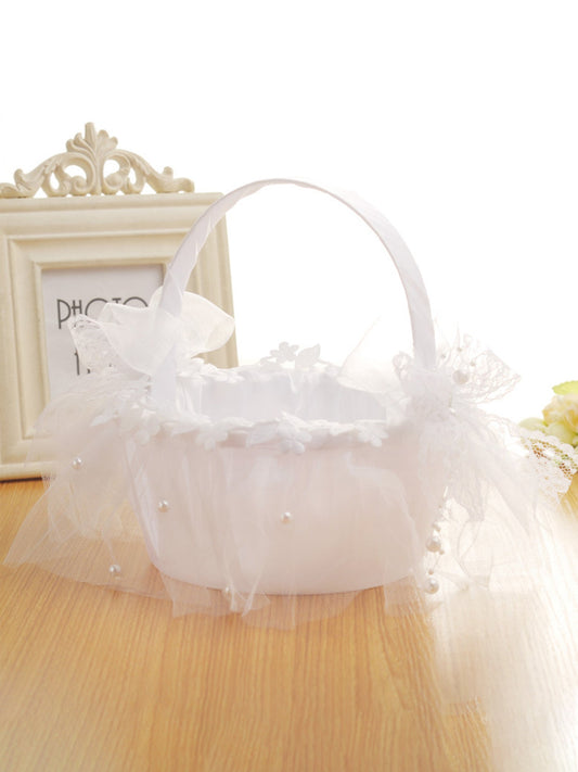 Lace Hanging Diamond Wedding Hand Basket Creative Wedding Flower Basket