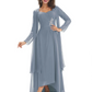 Elegant Asymmetric Neck Long A-Line Chiffon Mother of the Brides Dresses Mom Outfit