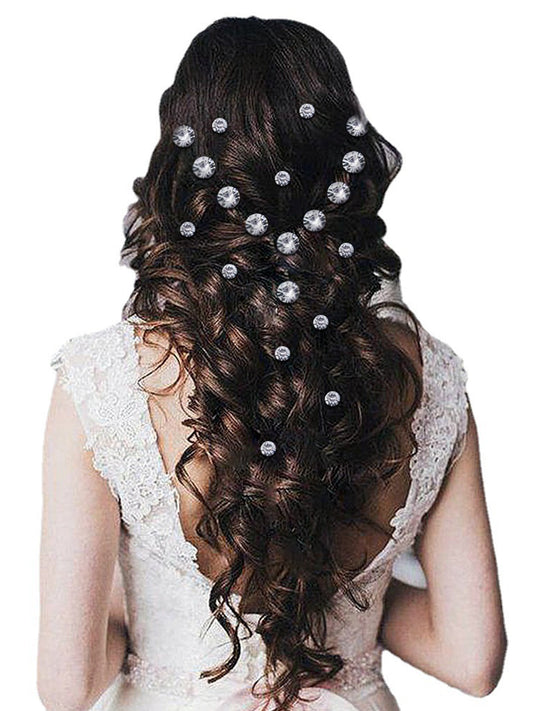 Handmade Rhinestone U-shaped Clip Dirty Braid Hair Accessories Flash Diamond Hair Fork for Women