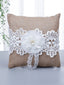 Satin And Linen Fabric Wedding Ring pillow Creative Lace Ring Box Small Portable