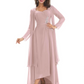 Elegant Asymmetric Neck Long A-Line Chiffon Mother of the Brides Dresses Mom Outfit