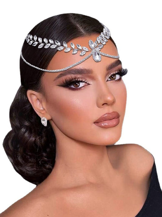 Sparkly Forehead Hair Accessories Forehead Chain Handmade Rhinestone Hair Comb
