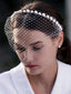 Elegant Simple Pearl Hair Band Bridal Veil, VA11