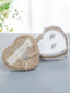 Heart-Shaped Linen Fabric Wedding Ring pillow Creative Lace Bowknot Ring Box Small Portable